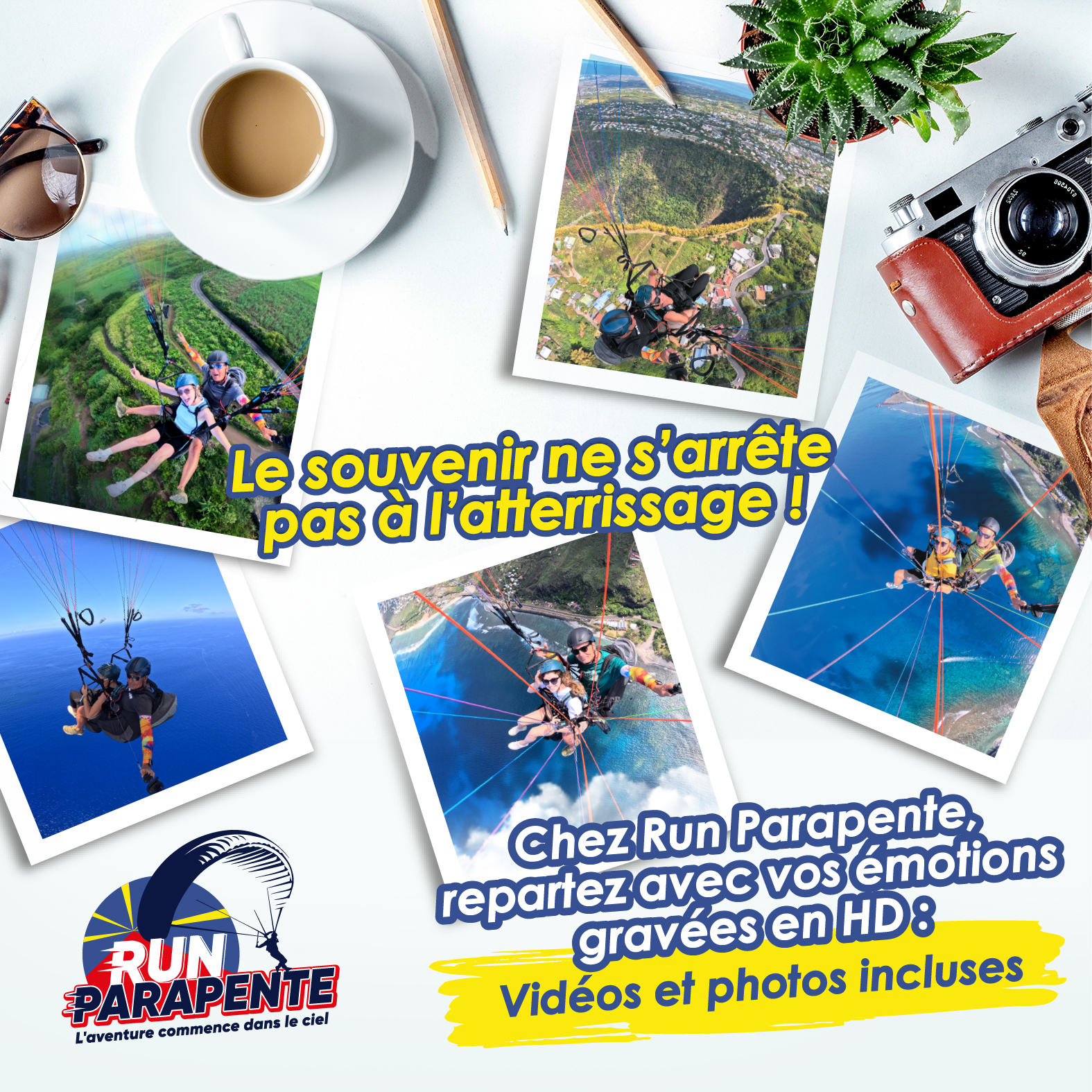 Vol en parapente à La Réunion avec photos et vidéo incluses